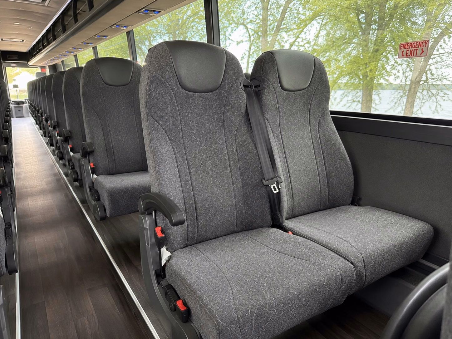 56 passenger charter bus inside